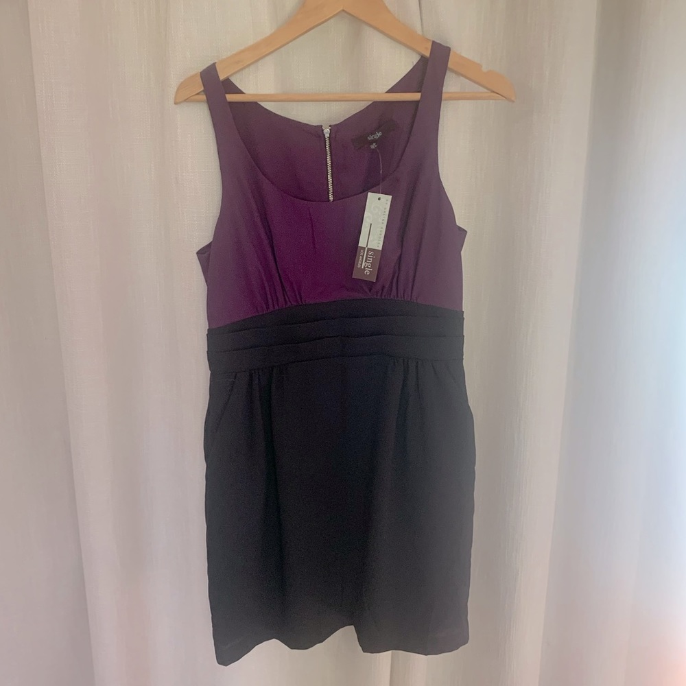 NWT Single Galina Sobolev dress. Black and purple, size medium